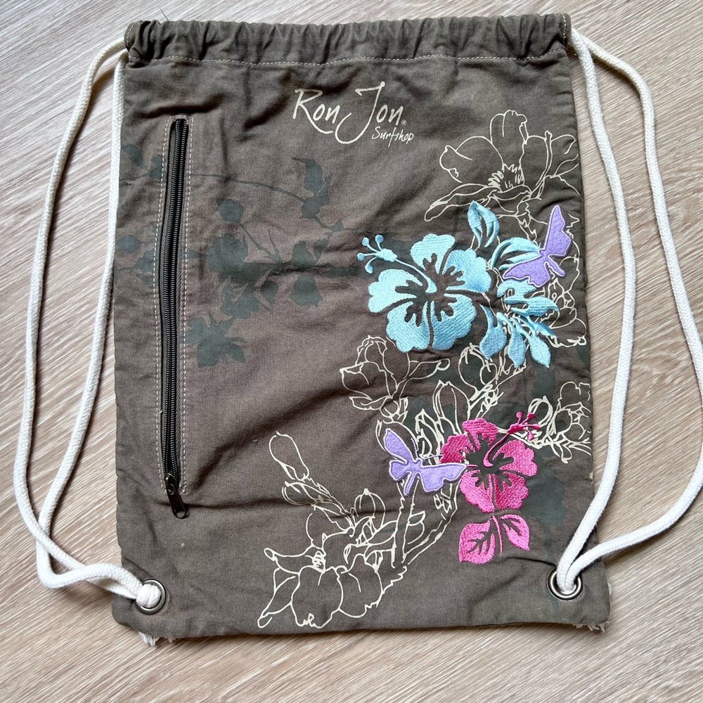 Vintage Ron Jon surf shop  women’s embroidered surf drawstring back-sack
